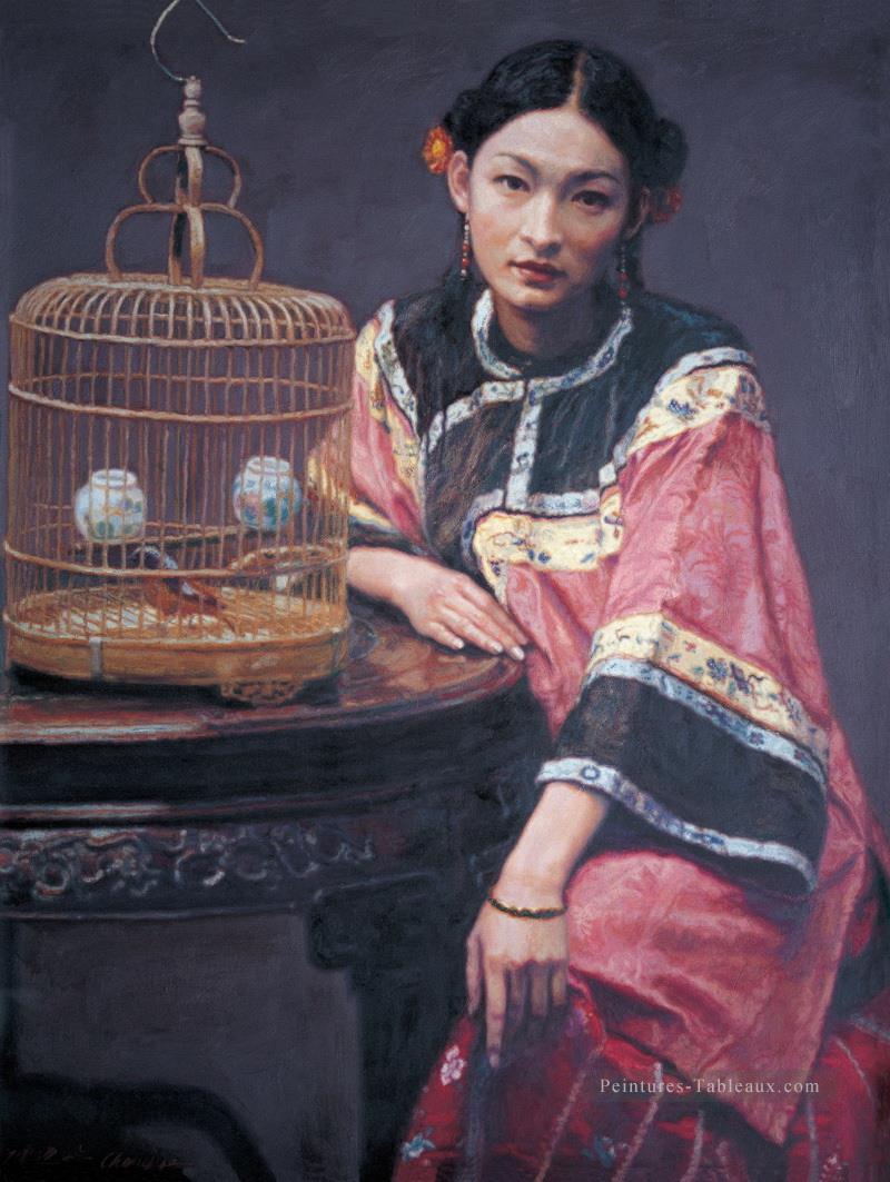 zg053cD177 Chinese painter Chen Yifei Girl Peintures à l'huile